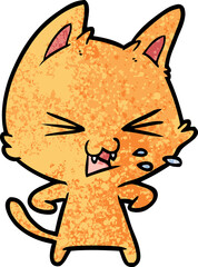 cartoon cat hissing