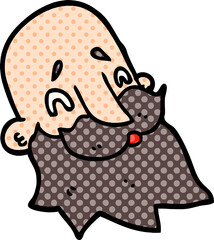 cartoon doodle bearded man