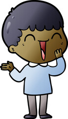 Obraz premium cartoon happy man