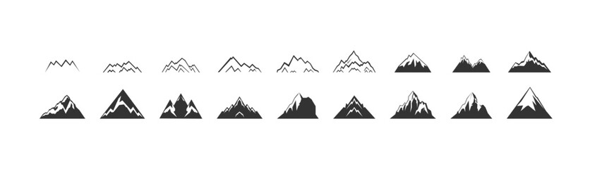 Mountain icon set. Vector illustration desing.