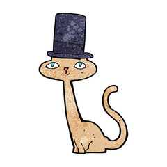 cartoon cat wearing top hat