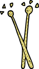 cartoon doodle drum sticks