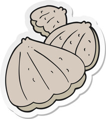 sticker of a cartoon oysters