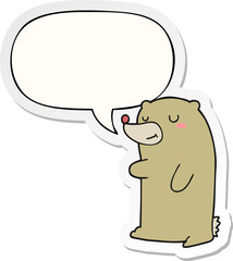 cute cartoon bear with speech bubble sticker