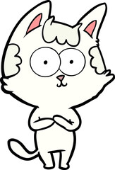 happy cartoon cat