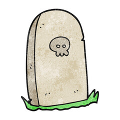freehand textured cartoon grave