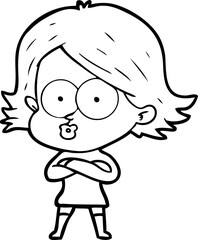 cartoon girl pouting