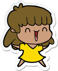 sticker of a cartoon woman