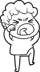 cartoon furious man