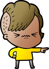 Obraz premium cartoon annoyed hipster girl