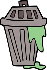 cartoon doodle waste bin