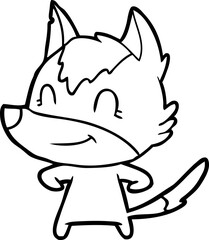 friendly cartoon wolf