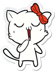 sticker of a cartoon cat