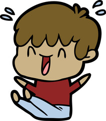 cartoon laughing boy