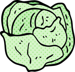 cartoon doodle organic lettuce