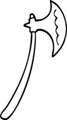 line drawing cartoon axe