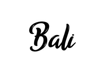 Bali Lettering. Handwritten Country name. Vector design template.