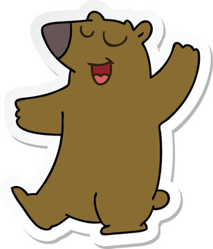 sticker of a quirky hand drawn cartoon bear