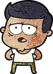 Obraz premium cartoon tired man