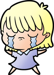 cartoon woman crying