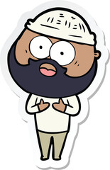 Obraz premium sticker of a cartoon bearded man