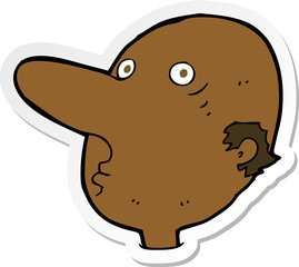 sticker of a cartoon balding man