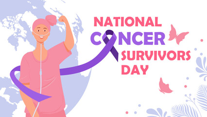 The girl is fighting cancer. National Cancer Survivors Day