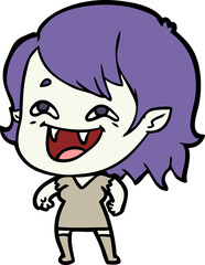 cartoon laughing vampire girl