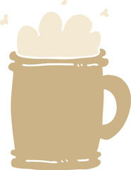 flat color illustration cartoon beer tankard