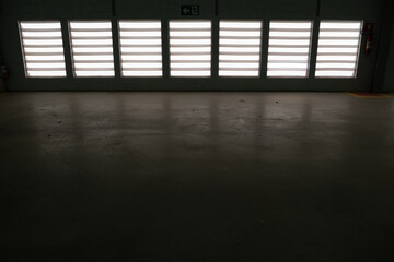 windows in an empty shed