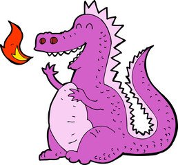 cartoon fire breathing dragon