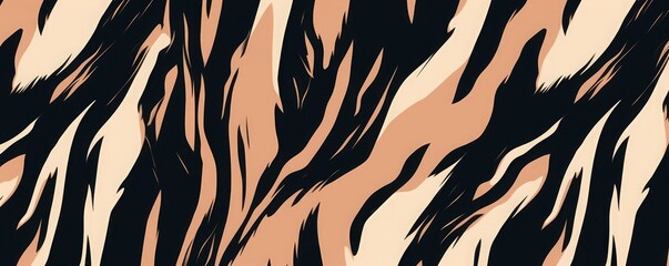Hand drawn contemporary abstract tiger striped print. Modern fashionable template for design, Generative AI