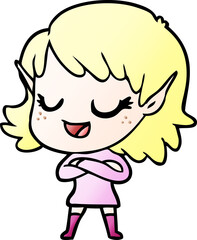 happy cartoon elf girl