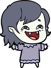 cartoon laughing vampire girl