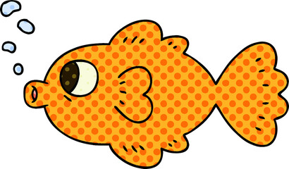 comic book style quirky cartoon fish