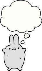 cartoon rabbit with thought bubble