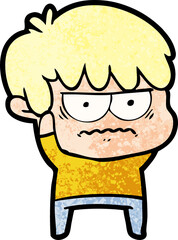 annoyed cartoon boy