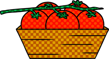 hand drawn cartoon doodle of a box of tomatoes