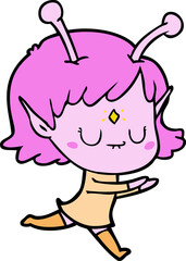 cartoon alien girl