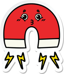 sticker of a cute cartoon magnet