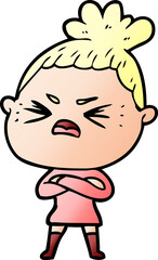 Obraz premium cartoon angry woman