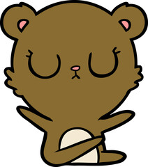 peaceful cartoon bear