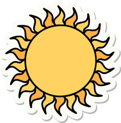 sticker of tattoo in traditional style of a sun