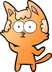 happy cartoon cat