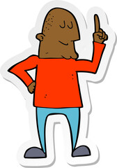 sticker of a cartoon man pointing finger