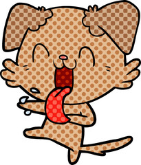 cartoon panting dog