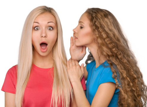 Portrait of Two Girlfriends , Sisters Gossiping