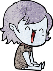 cute cartoon happy vampire girl