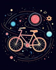 Fototapeta na wymiar Digital illustration of bicycle. Generative AI
