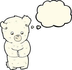 cute cartoon polar bear with thought bubble